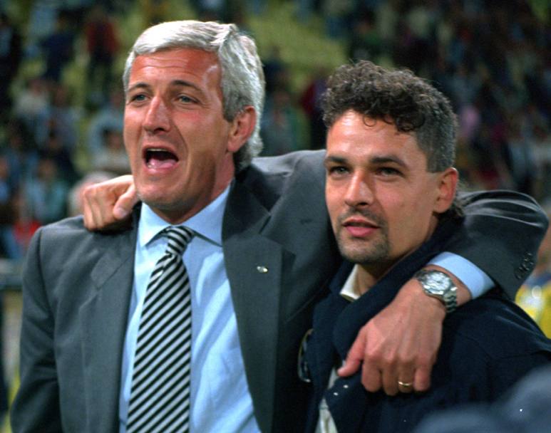 Con l&#39;allenatore Marcello Lippi, che Baggio ritrover all&#39;Inter e in nazionale. I rapporti di Baggio con gli allenatori saranno quasi sempre caratterizzati da incomprensioni e tensioni (Ap)